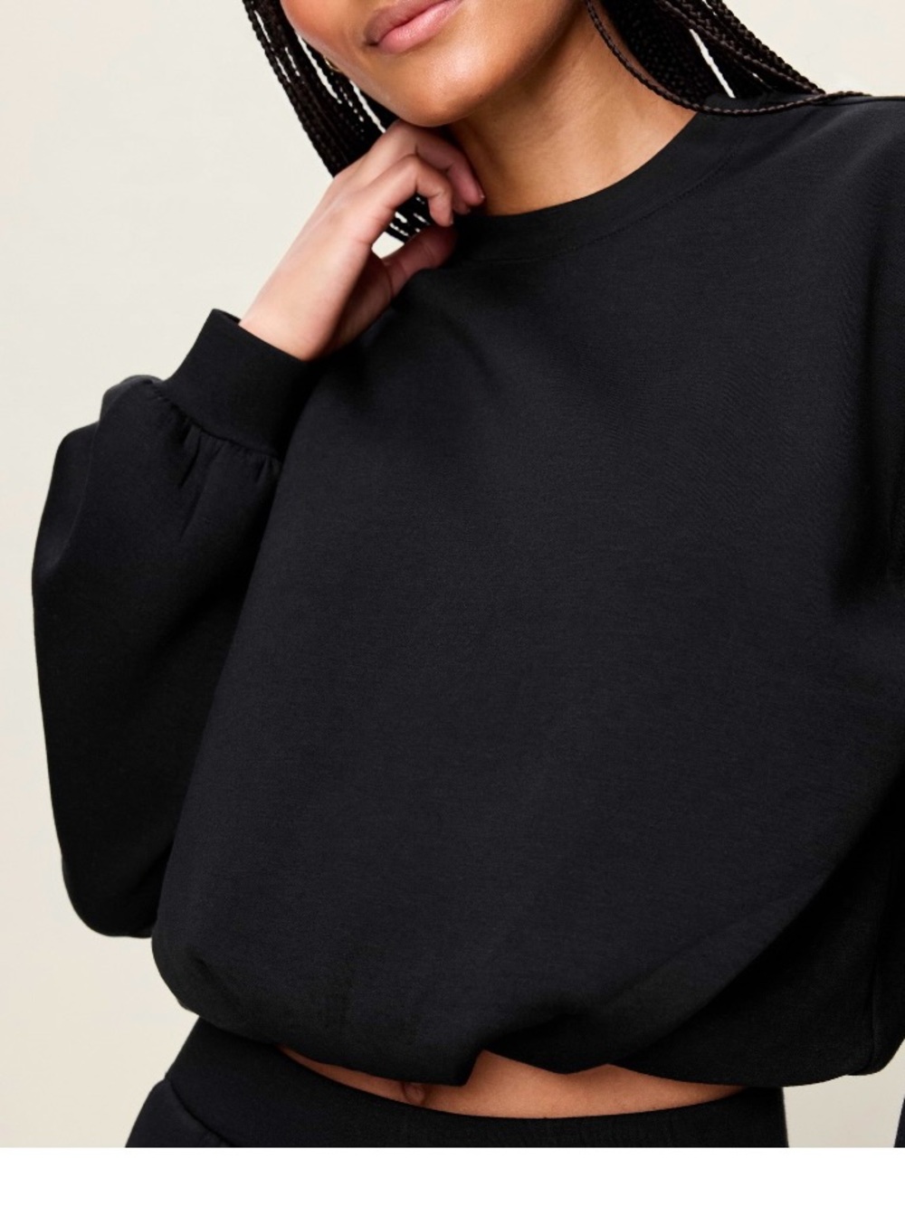 Old Navy Black bounce fleece cropped Sweatshirt